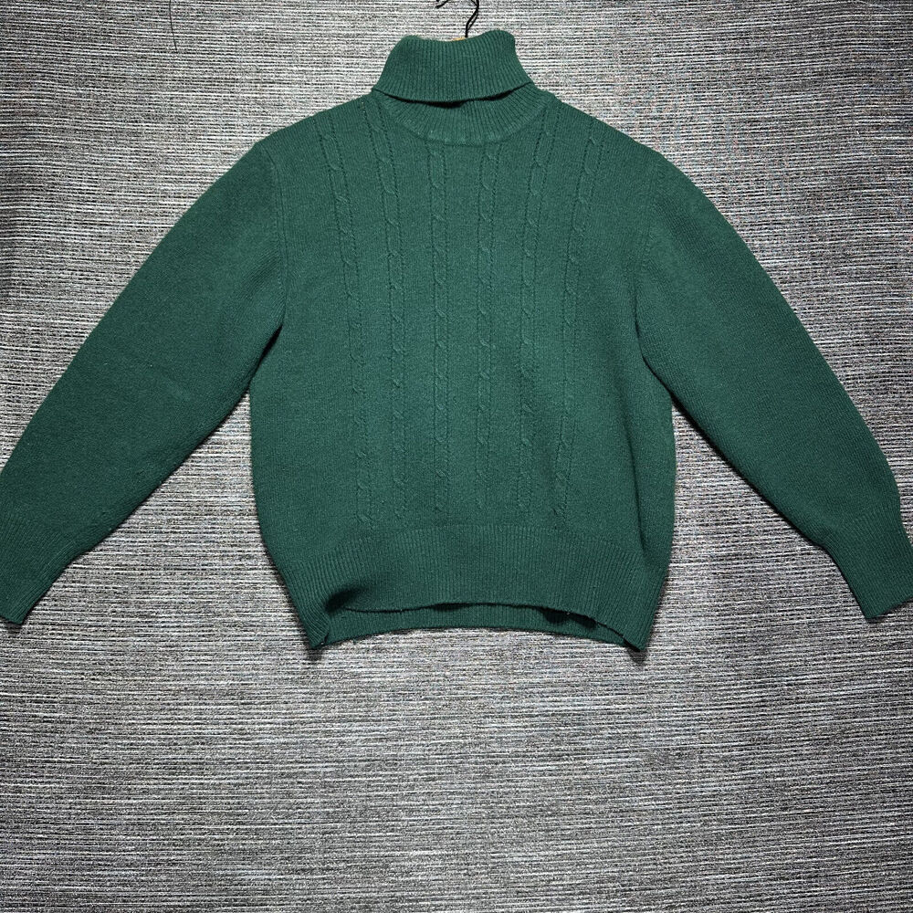 Damon Sweater Vintage Women's M Green Made in Italy Cable Knit Angora Wool